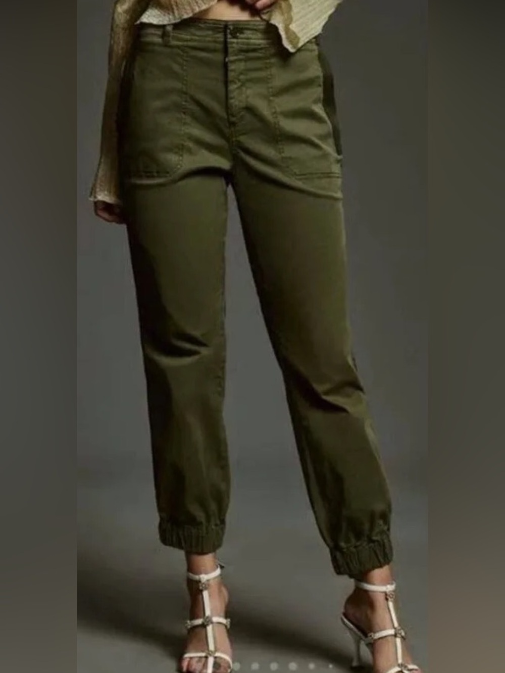 Anthropologie Richie Slim Joggers in Moss Dark Olive Sz 00P